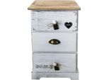 Milani Home - Mobiletto In Legno Con 3 Cassetti Cm 35 L X 28 P X 56 Hdi Colorebianco