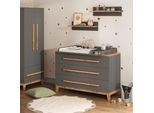 Vitalispa Fasciatoio Malia, 133.2 X 98 Cm Con 3 Cassetti, Grigio/Artisan/Artigiano