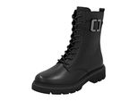 SchnüRstiefelette Remonte "Remonte Stiefelette Leder", Damen, Gr. 40, Schwarz (Schwarz, Schwarz), Leder, Schuhe SchnüRstiefelette