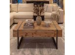 Tavolino Hwc-A15A, Tavolo Da Salotto, Legno Di Abete Massiccio Rustico Mvg 40X120X60Cm ~ Colore Naturale