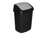 Cestino Curver Swing Bin, 25 Litri, 27.8X34.6X51.1 Cm, Nero/Grigio, Per Rifiuti