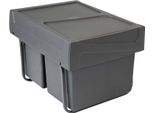 Emuca 8199523 Cestino Per Il Riciclaggio 2X15L Argento Argento Taglia Unica