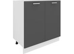 Armadio Per Mobili Da Cucina Esilo Bianco / Antracite A. 82 X L. 80 X P. 46 Cm