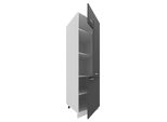 Armadio Per Mobili Da Cucina Esilo Bianco / Antracite A. 207 X L. 60 X P. 57 Cm