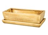 Scatola Di Cactus Kaktus O Teak Con Piattino 28 Cm Opaco Marrone Chiaro