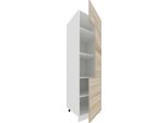 Armadio Per Mobili Da Cucina Esilo Bianco / Sonoma Rovere A. 207 X L. 60 X P. 57 Cm