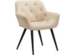 Sedia Da Pranzo Clp Langford Struttura In Metallo, Ecopelle Crema