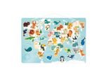 Janod Lavagna Magnetica Mappa Del Mondo - Animali Giocattolo Educativo In Legno