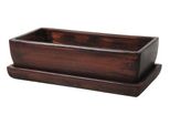 Cassapanca Con Piattino Kaktus Wood Marrone Scuro 28 Cm