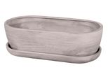 Scatola Per Cactus Kaktus O Grey Con Piattino 32 Cm Grigio Opaco