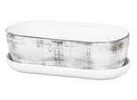 Scatola Per Cactus Kaktus Grid Con Piattino 34 Cm Bianco E Nero