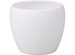 Coprivaso In Ceramica Luna Island Ø13X11 Cm Bianco Lucido