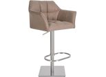 Clp Sgabello Damaso In Feltro, Acciaio Inox Taupe