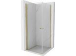 Mexen Pretoria Duo Cabina Doccia A Battente 80 X 80 Cm, Trasparente, Oro - 852-080-080-50-00-02