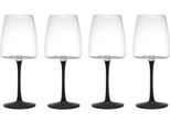 Set Di 4 Bicchieri Da Vino Rosso Mikasa Palermo Con Stelo Nero 450Ml Creative Tops