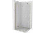 Mexen Roma Cabina Doccia Con Porta A Battente 80 X 80 Cm, Trasparente, Dorata - 854-080-080-50-00