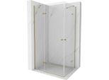 Mexen Roma Duo Cabina Doccia A Battente 80 X 70 Cm, Trasparente, Oro - 854-080-070-50-00-02