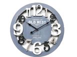 Orologio Da Parete Rebecca Mobili Con Sculture In Legno, Grigio, Bianco E Nero ø 55 Cm