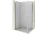 Mexen Pretoria Duo Cabina Doccia A Battente 90 X 80 Cm, Trasparente, Oro - 852-090-080-50-00-02