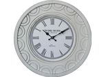 Orologio Da Parete Rebecca Mobili Con Numeri Romani Intagliati In Legno Bianco, Ø 50 Cm