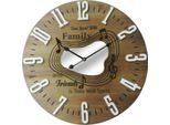 Orologio Da Parete Rebecca Mobili Con Spartiti Musicali Stampati In Legno, Marrone E Bianco, ø 50 Cm