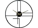 Rebecca Mobili Orologio Da Parete Grande In Metallo Nero E Oro Ø 50 Cm