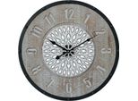 Rebecca Mobili Orologio Da Parete Intagliato, Legno Metallo, Marrone E Nero Ø 50 Cm