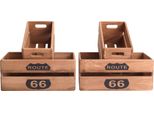 Rebecca Mobili Set Di 4 Contenitori In Legno Di Paulownia, Marrone