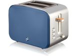 Swan ST14610BLUNEU Tostapane A Fessura Larga 2 Fette 3 Funzioni Design Nordic Blue