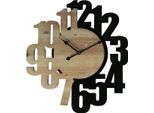 Orologio Da Parete Rebecca Mobili In Legno Marrone E Nero, 56,5X50 Cm