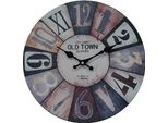 Orologio Da Parete Rebecca Mobili, Aspetto Antico, Legno, Marrone, Grigio E Bianco Ø 33,8 Cm