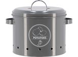 Esschert Design Contenitore Per Patate In Metallo Antracite