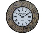 Orologio Da Parete Rebecca Mobili, Vintage In Legno Marrone, Beige E Blu Ø 50 Cm