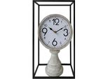 Orologio Da Tavolo Vintage Rebecca Mobili In Legno E Metallo Bianco E Nero