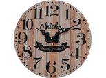 Orologio Da Parete Da Cucina Rebecca Mobili In Legno Marrone E Nero Ø 33,8 Cm