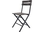 Rebecca Mobili Set Di 2 Sedie Da Giardino Pieghevoli In Plastica Grigio Scuro E Nero