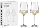 Ritzenhoff WeißWeinglas 2Er Set Sonnenschliff 001, Kristallglas, 400 Ml, R-8000003