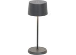 Zafferano Olivia Pro Micro Lampada A Led Da Tavolo Grigio Scuro Ricaricabile E Dimmerabile