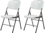Sedie Da Giardino Rebecca Mobili Quiver 88X45X50 Plastica Acciaio Bianco Grigio Moderno Set 2 Pezzi Assemblati