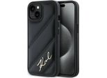 Karl Lagerfeld Klhcp15Spqdsmgk Custodia Rigida Per Iphone 15 / 14 / 13 6.1 Czarny/Nero Diagonale Quilted Script