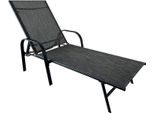 Poltrona Reclinabile Rebecca Mobili Oriri 95X195X69 Acciaio Poliestere Grigio Scuro Nero Moderno
