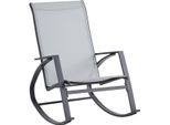 Sedia A Dondolo Rebecca Mobili Sadafuly 94X104X60 Acciaio Poliestere Grigio Chiaro Antracite Moderno
