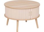 Atmosphera Createur D'interieur - Tavolino 2 Ante "Nysos"" Beige 60X60X40,7Cm"