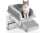 Lettiera Per Gatti Da 152,4 Mm Lettiera Aperta Per Gatti Toilette Grigio Chiaro
