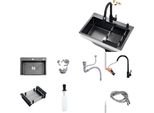 Lavello Da Cucina In Acciaio Inox, Con Scolapiatti E Dispenser Di Sapone, Lila