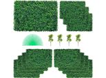 Parete Artificiale Della Pianta 12 Pezzi 24 X 16 Pollici, Verde Artificiale Della Siepe Dello Schermo Di Segretezza, Pannello Artificiale Del Bosso Pe, Piante Artificiali Dello Schermo Di Segretezza 60 X 40 Cm, Parete Della Siepe Dello Schermo Di Segretezza Della Decorazione Della Parete Della Pianta