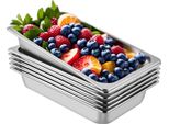 Contenitore In Acciaio Inox 6 Pezzi Contenitore Per Alimenti Contenitore Per Alimenti, Piastra Antiaderente, 537 X 330 X 90 Mm Contenitore Commerciale Per Alimenti, Torte, Sformati, Padella Per Hotel Padella Per Alimenti Da Tavolo