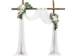 Set Di Fiori Per Arco Di Nozze Decorazione Per Arco Di Nozze Con 2X Fiori 1X Tende Bianche
