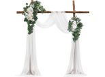 Set Di Fiori Per Arco Di Matrimonio Decorazione Per Arco Di Matrimonio Con 2X Fiori 2X Tende Bianche