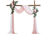 Set Di Fiori Per Arco Di Nozze Decorazione Per Arco Di Nozze Con 2X Fiori 2X Tende Rosa